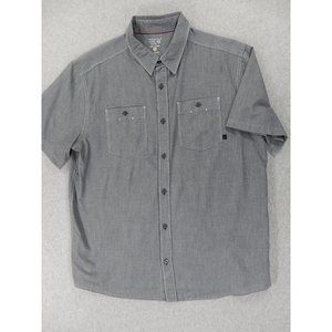 Mountain Hardwear Double‎ Pocket S/S Button Down Shirt (Men's Large) Blue/Gray